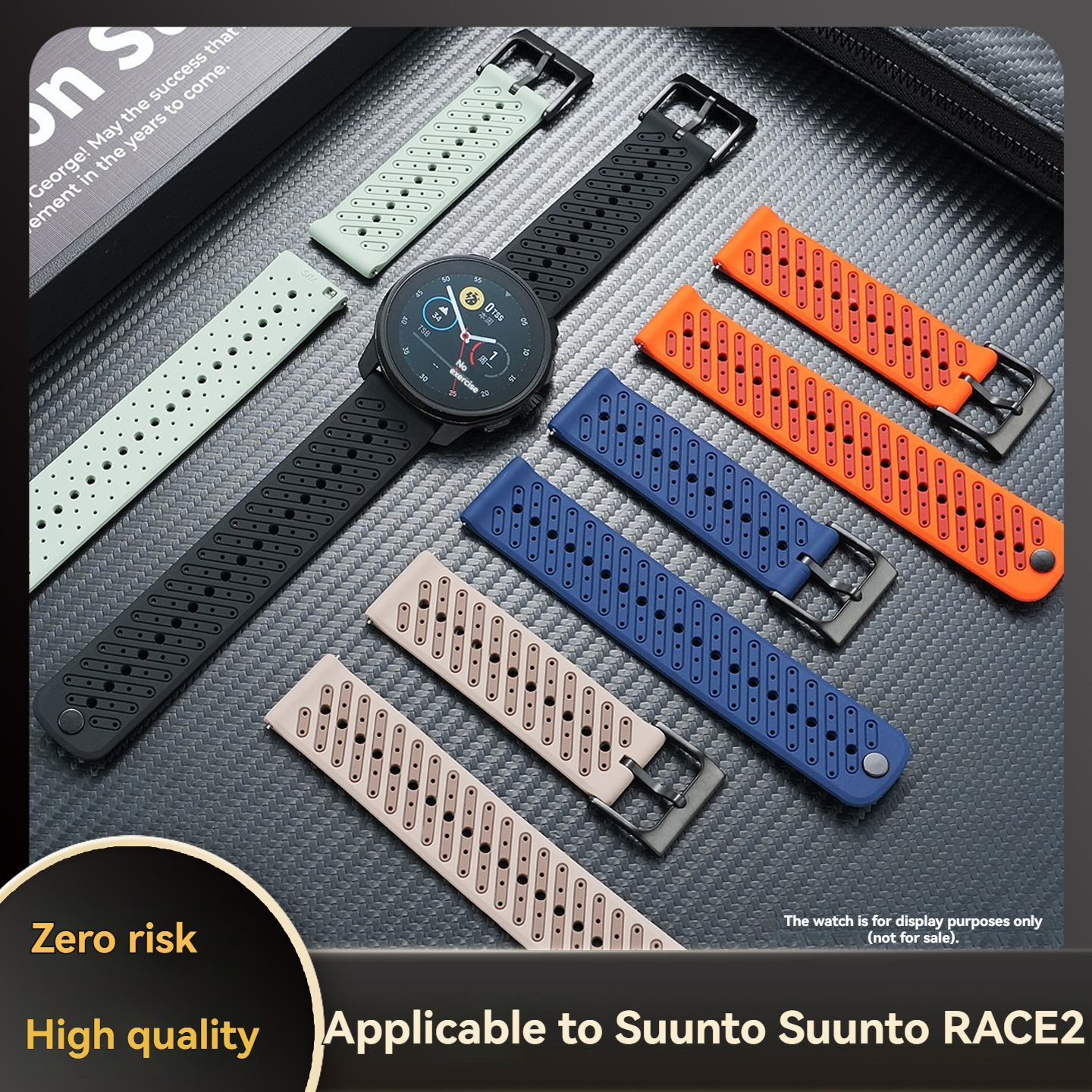 22mm Breathable Silicone Watch Band for SUUNTO Race / Vertical / 9 Peak Pro / 5 Peak