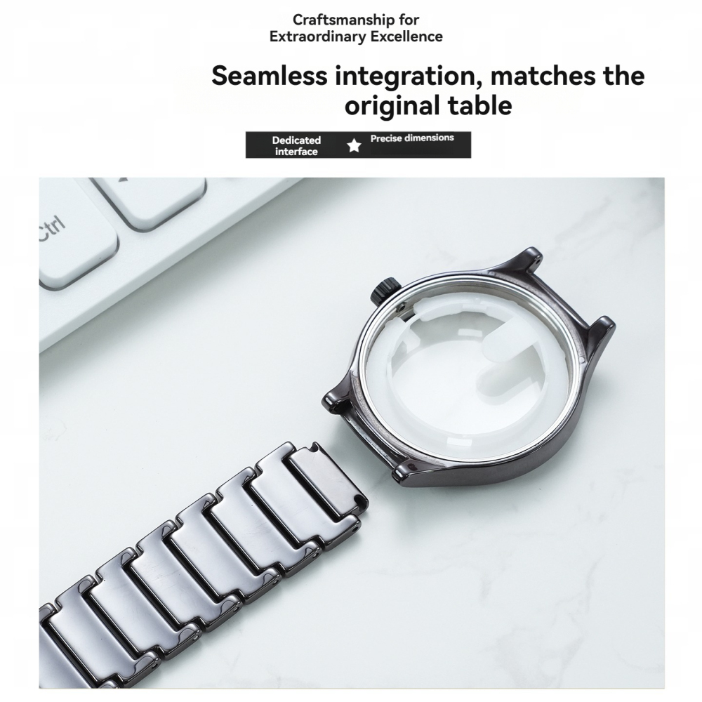 Glossy Ceramic Watch Band & Case Set for Rado True R27056712