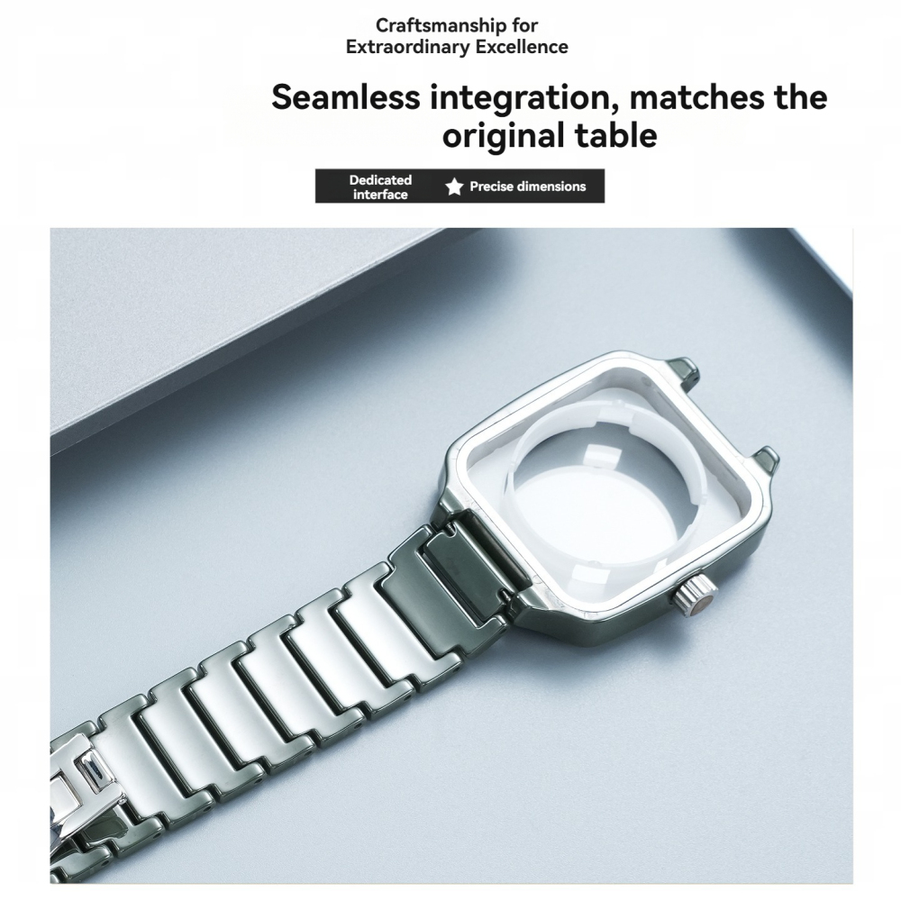 High-Tech Ceramic Watch Band & Case Set for Rado True Square R27086162 / R27073702