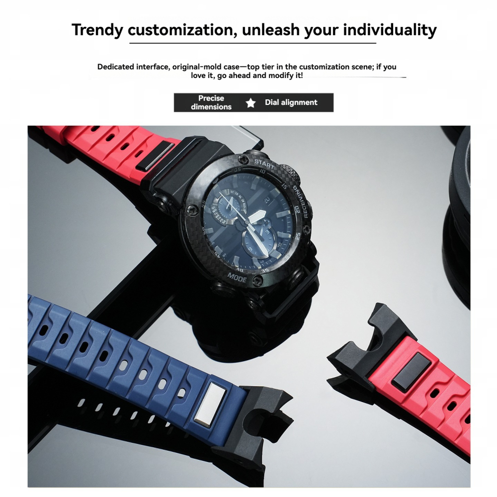 FKM Rubber Watch Band for Casio GWR-B1000 Gravitymaster
