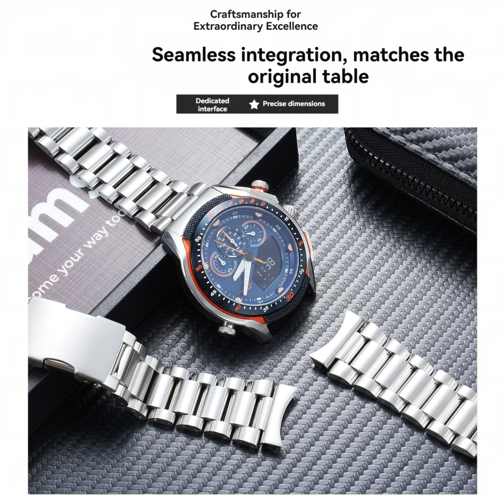 22mm Solid Stainless Steel Watch Band for Citizen Promaster SST / Land
