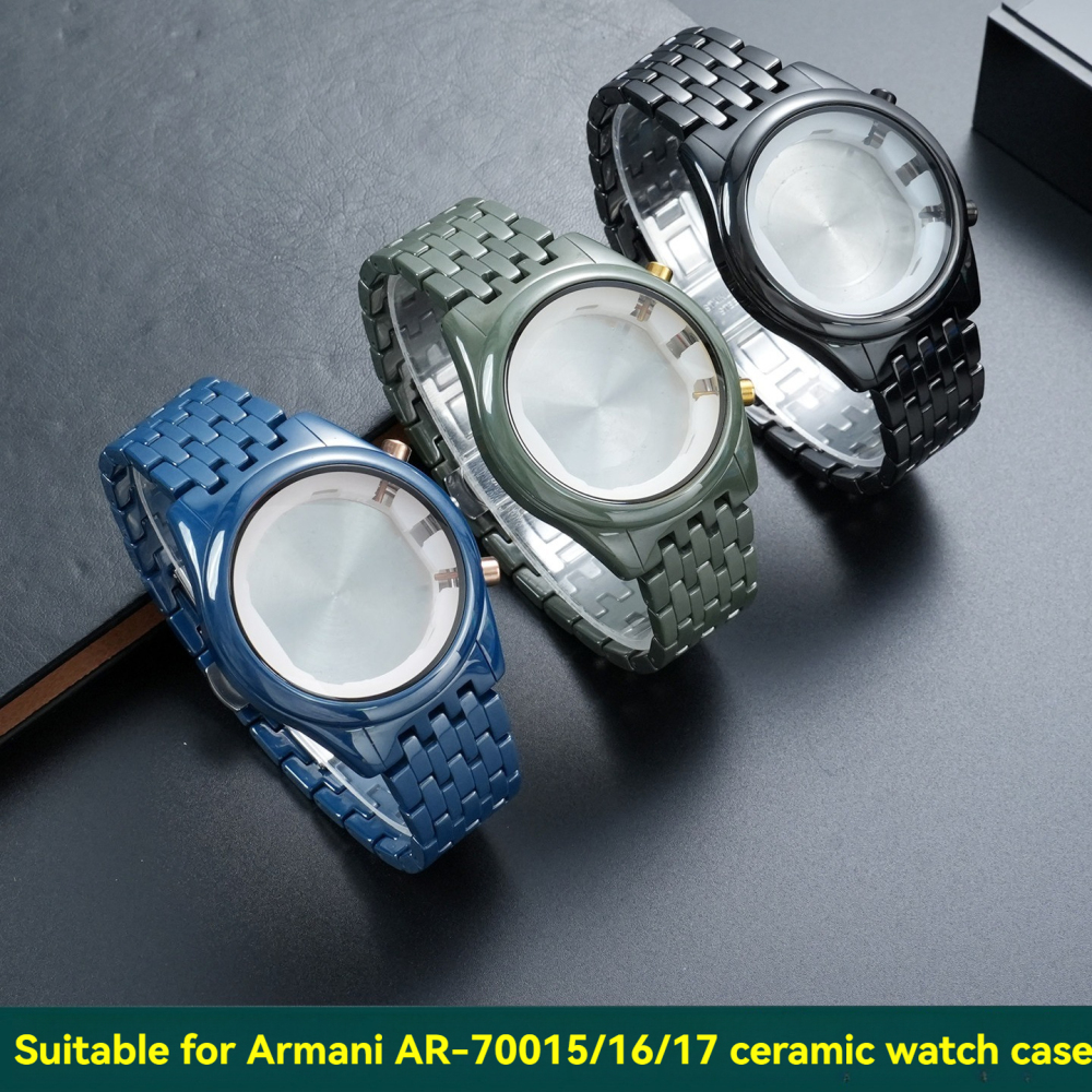 Ceramic Watch Band & Case Set for Emporio Armani AR70017 / AR70015 / AR70016