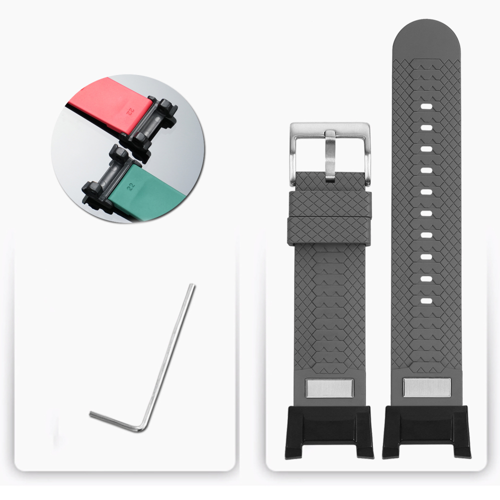 FKM Rubber Watch Band with Adapter Kit for Casio GWG-B1000 Mudmaster 3rd Gen