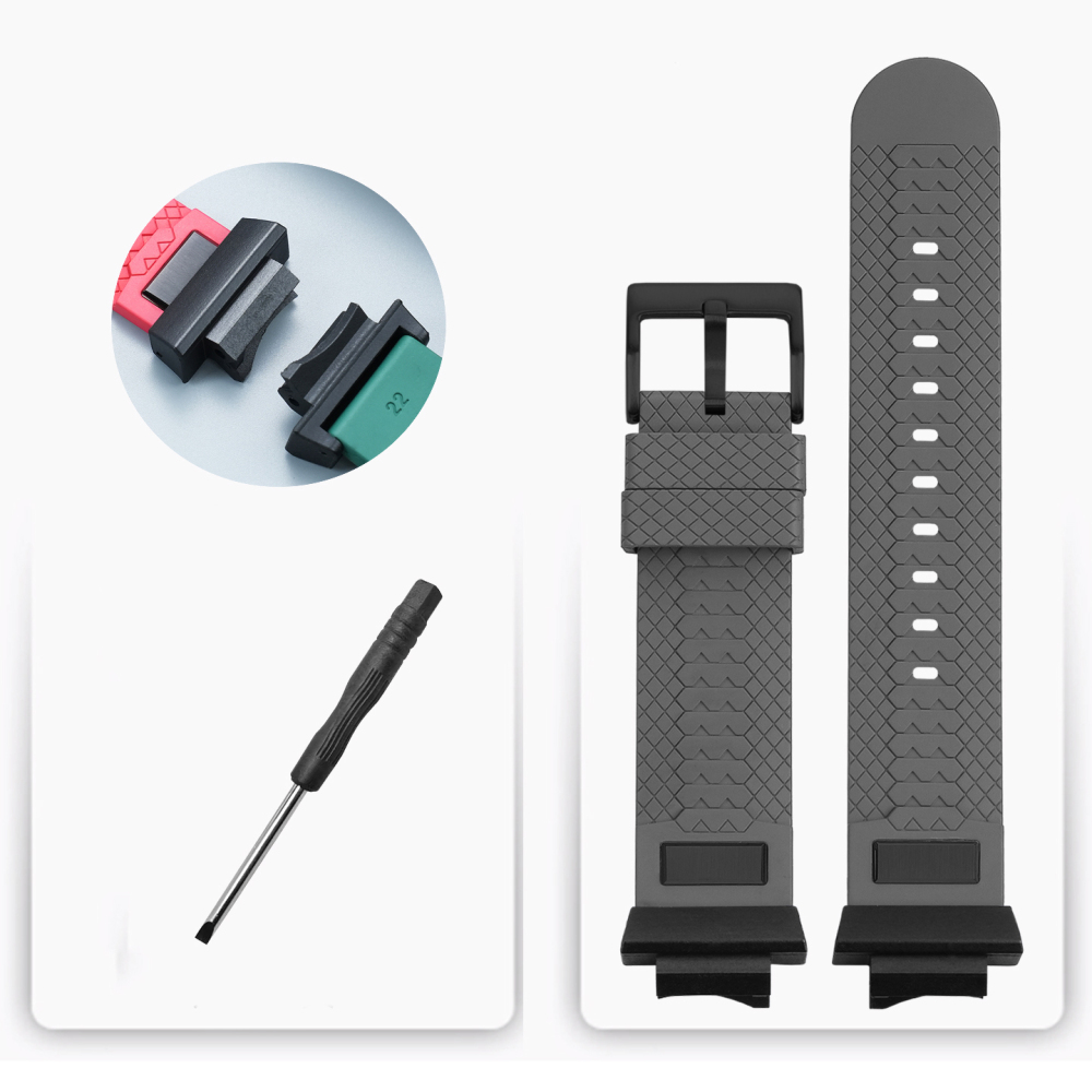 FKM Rubber Dive Strap with Metal Adapter Kit for Casio GWF-1000 Frogman 5th Gen