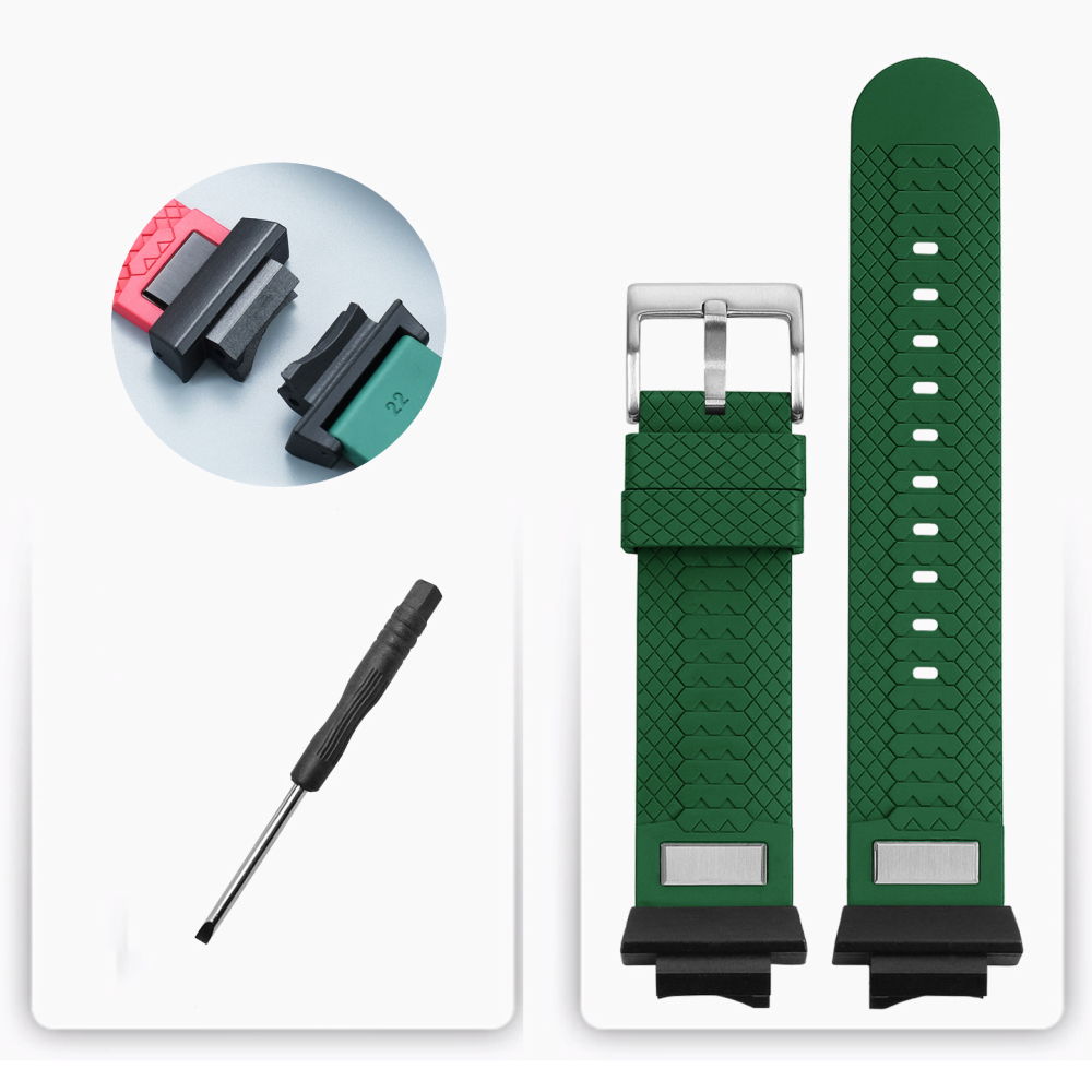 FKM Rubber Dive Strap with Metal Adapter Kit for Casio GWF-1000 Frogman 5th Gen
