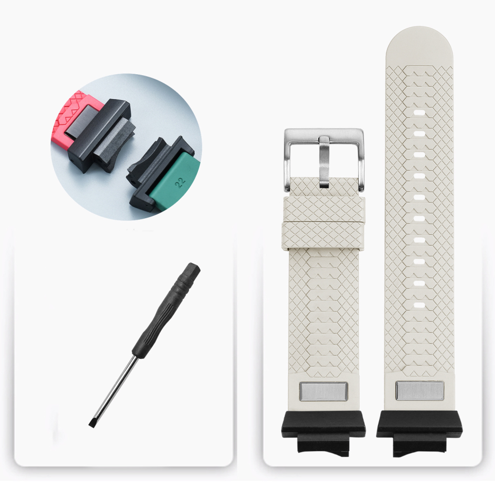 FKM Rubber Dive Strap with Metal Adapter Kit for Casio GWF-1000 Frogman 5th Gen