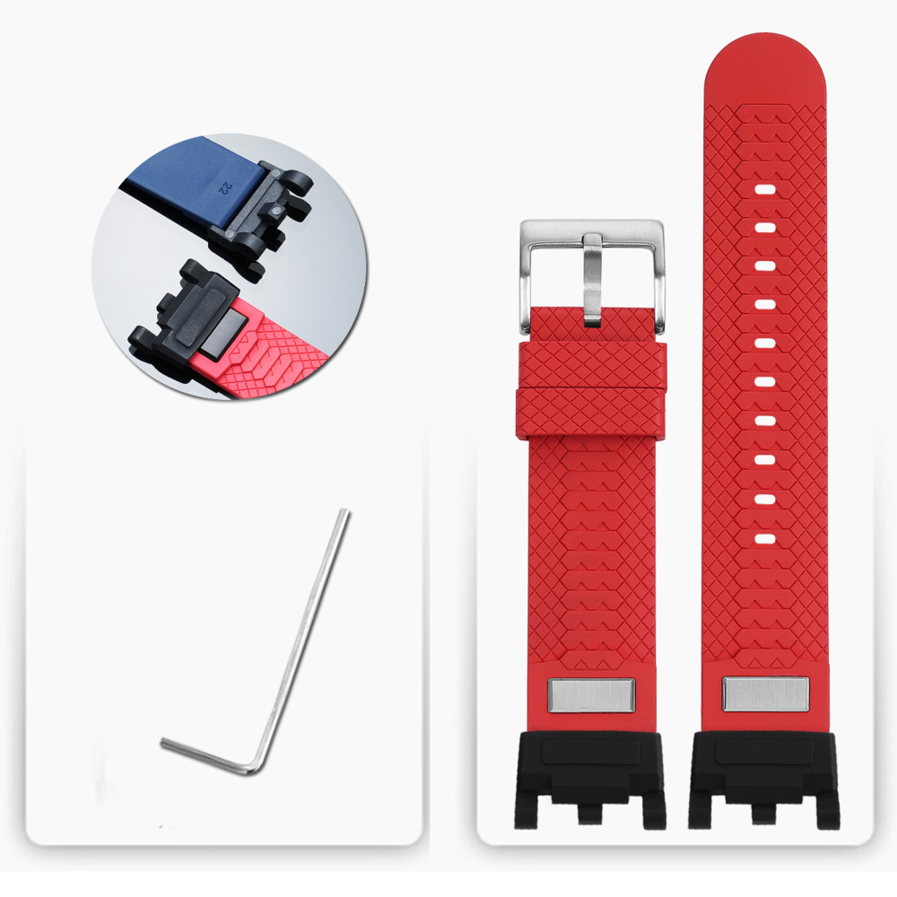 FKM Rubber Watch Band with Adapter Kit for Casio GWG-2000 Mudmaster 2nd Gen