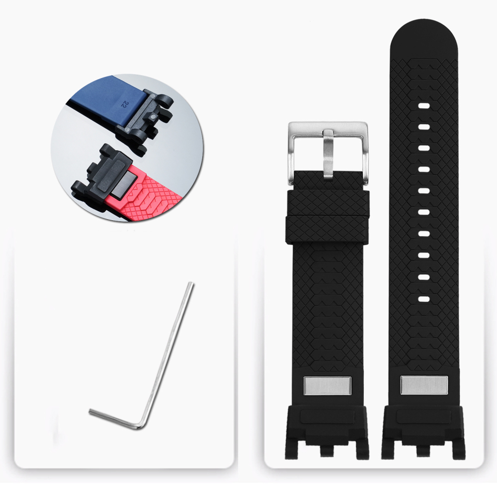 FKM Rubber Watch Band with Adapter Kit for Casio GWG-2000 Mudmaster 2nd Gen