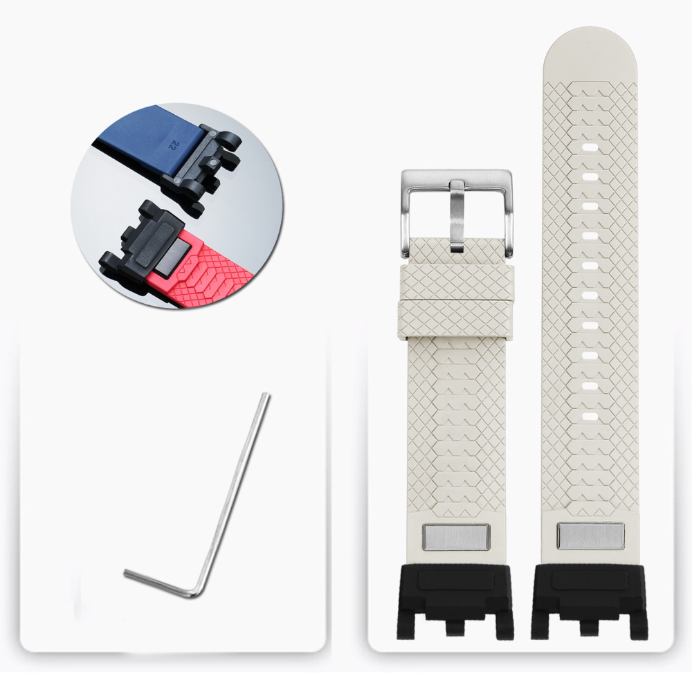 FKM Rubber Watch Band with Adapter Kit for Casio GWG-2000 Mudmaster 2nd Gen