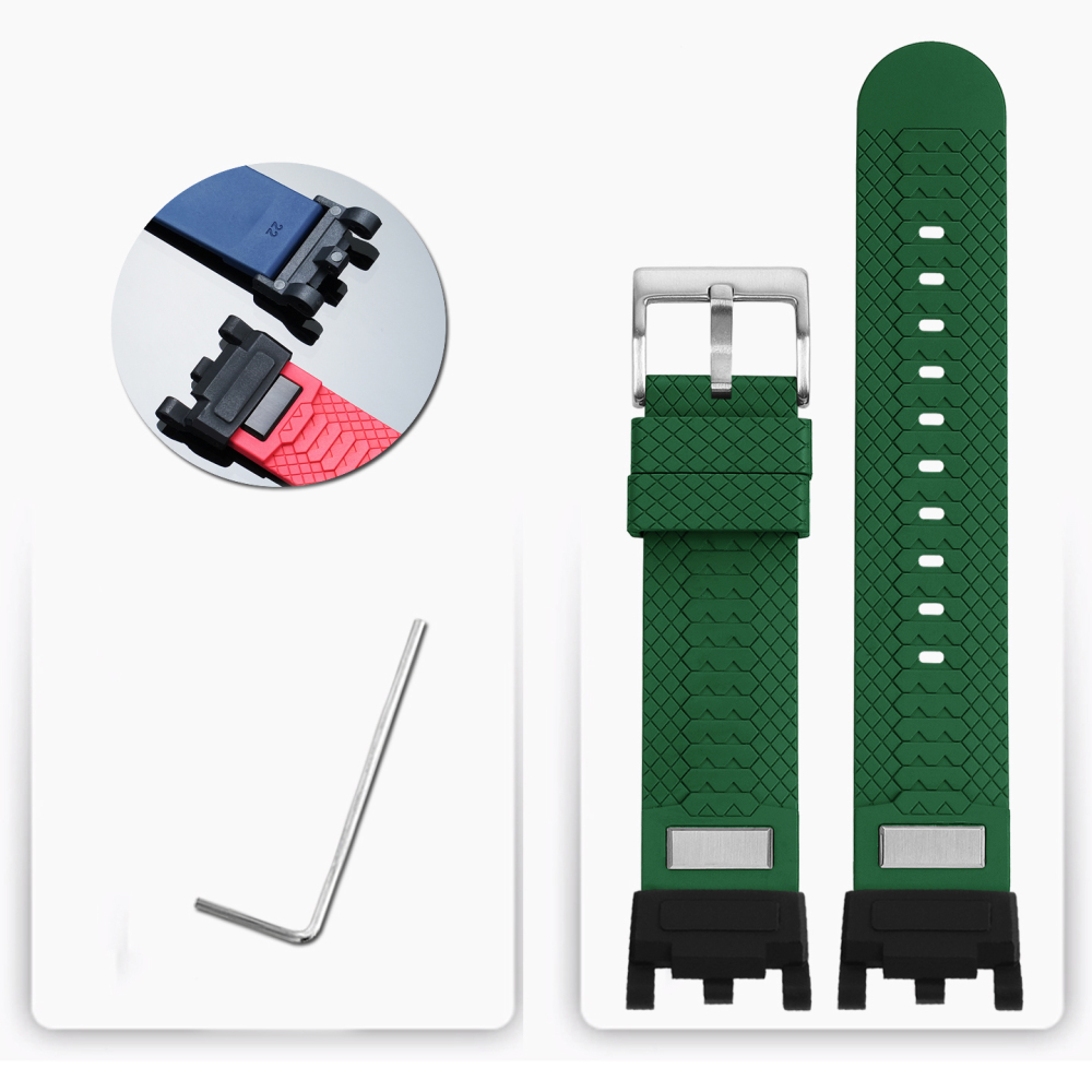 FKM Rubber Watch Band with Adapter Kit for Casio GWG-2000 Mudmaster 2nd Gen
