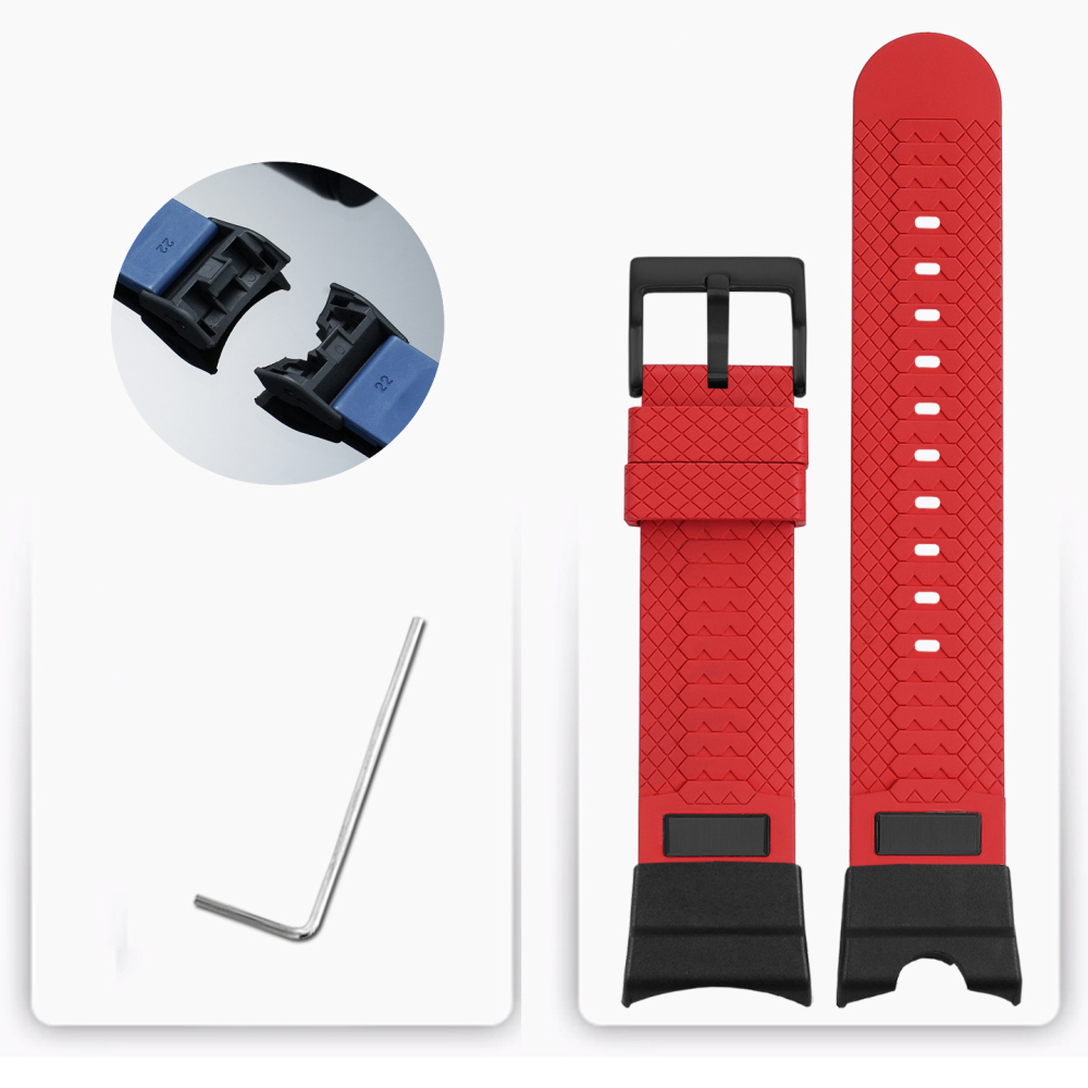 FKM Rubber Watch Band with Metal Adapter Kit for Casio GG-B100 Mudmaster 3rd Gen