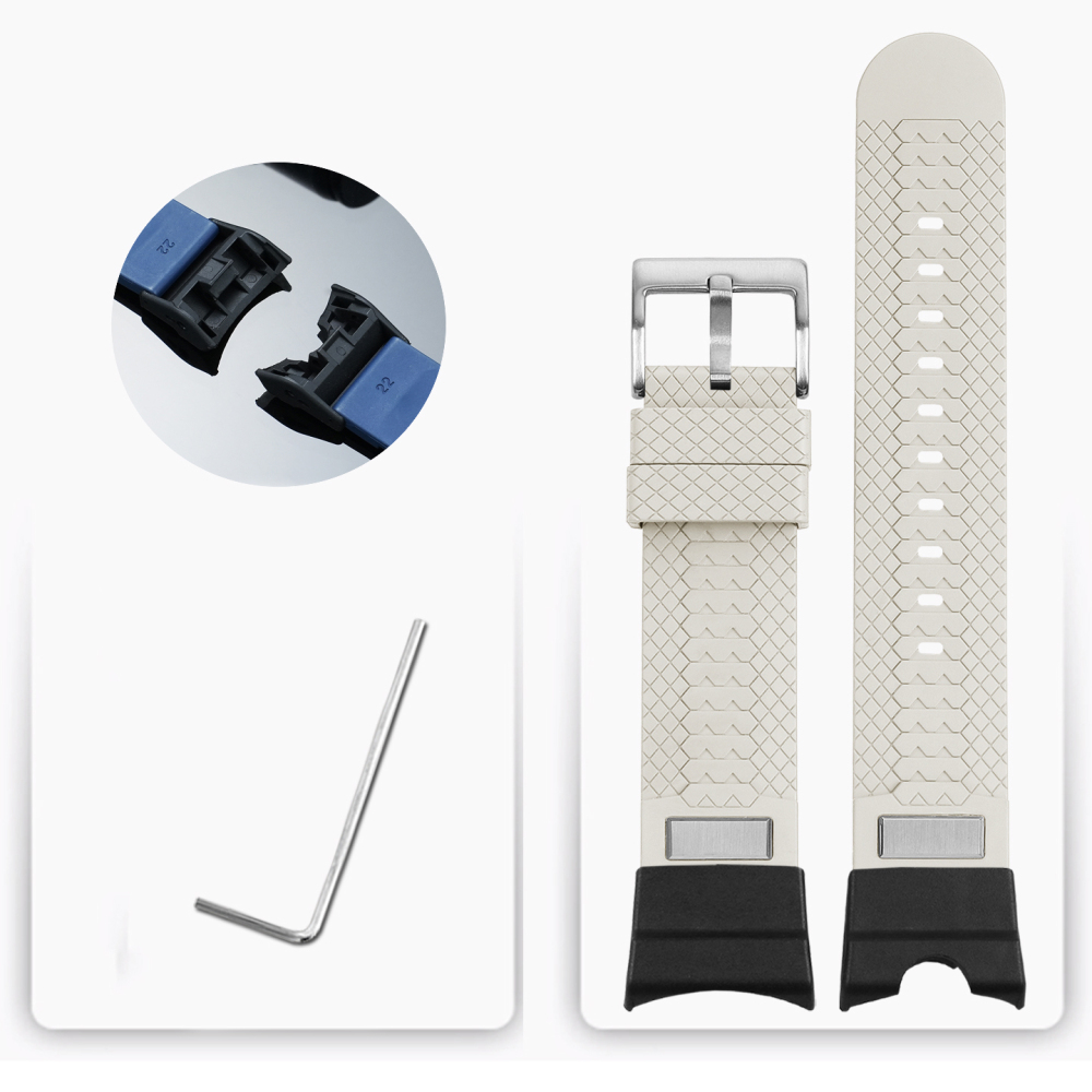 FKM Rubber Watch Band with Metal Adapter Kit for Casio GG-B100 Mudmaster 3rd Gen