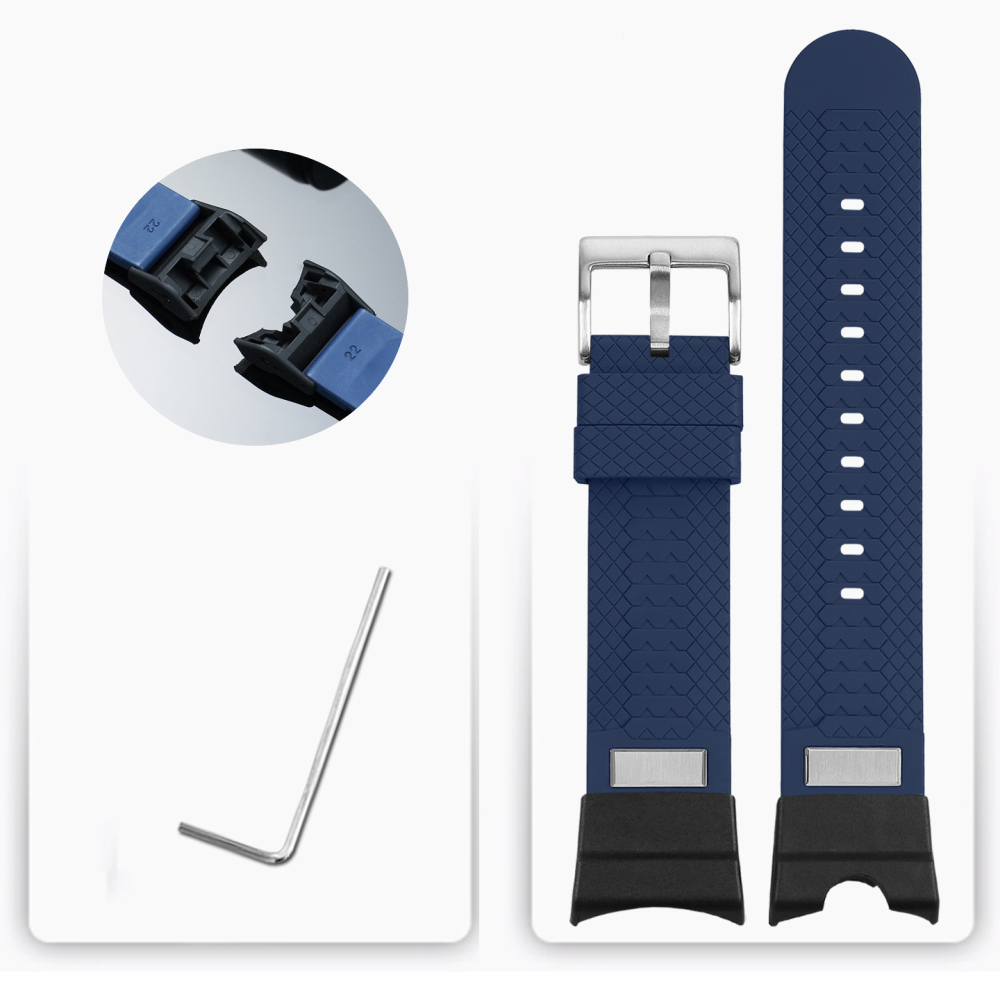 FKM Rubber Watch Band with Metal Adapter Kit for Casio GG-B100 Mudmaster 3rd Gen
