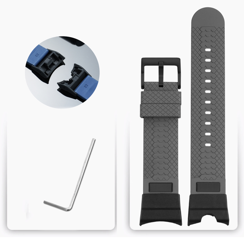FKM Rubber Watch Band with Metal Adapter Kit for Casio GG-B100 Mudmaster 3rd Gen