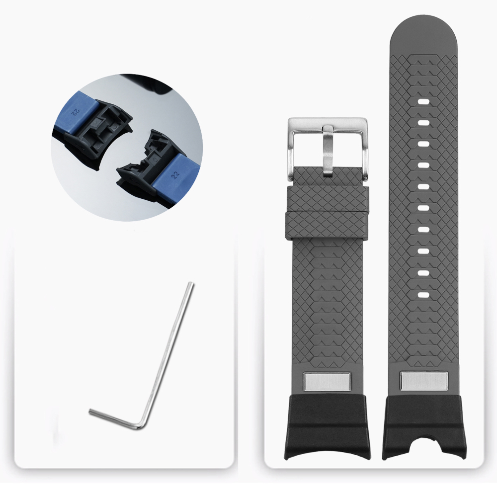 FKM Rubber Watch Band with Metal Adapter Kit for Casio GG-B100 Mudmaster 3rd Gen