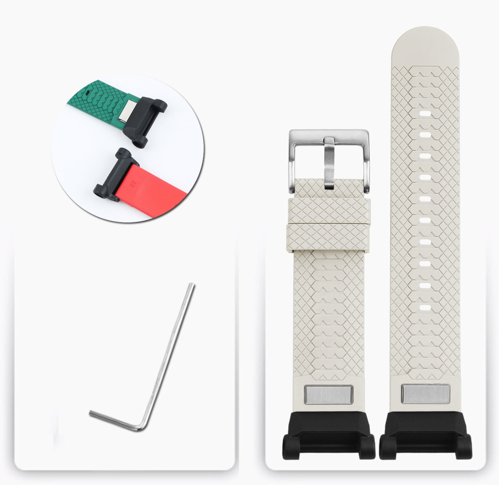 FKM Rubber Watch Band with Metal Adapter Kit for Casio GR-B200 Gravitymaster