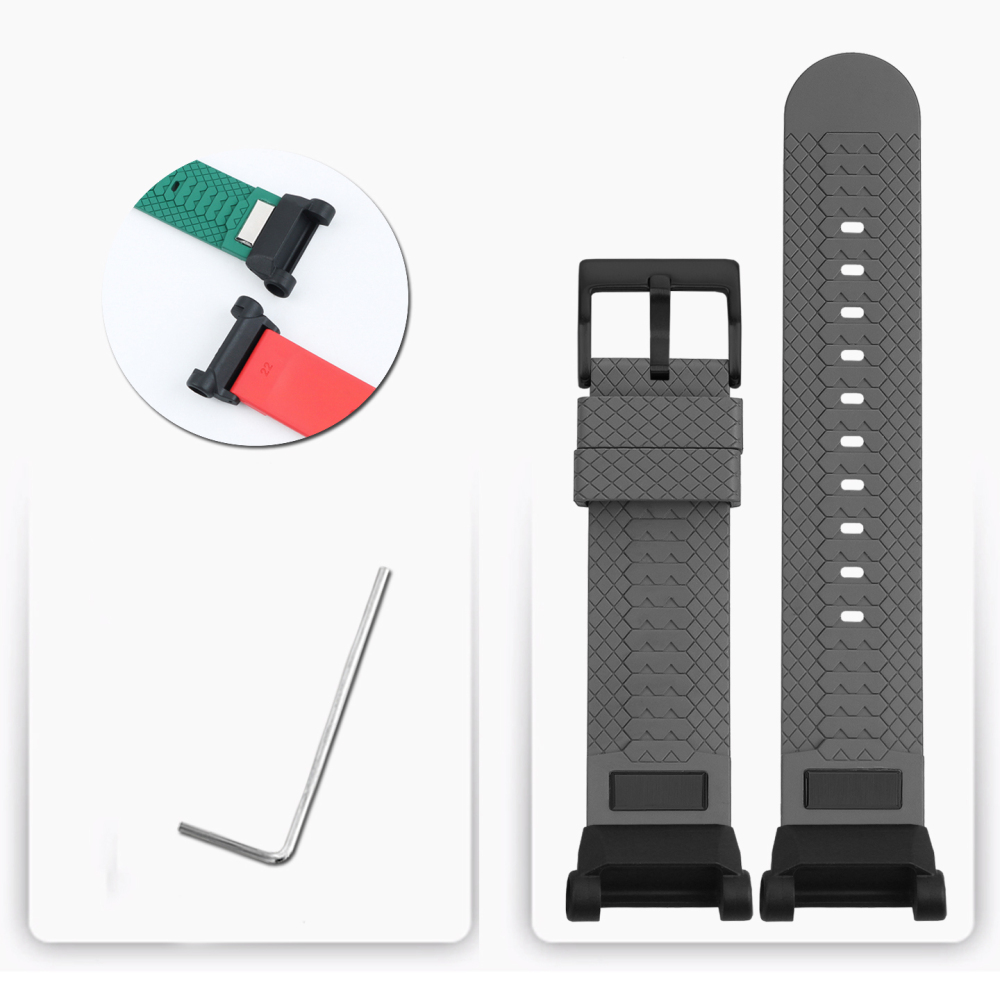 FKM Rubber Watch Band with Metal Adapter Kit for Casio GR-B200 Gravitymaster