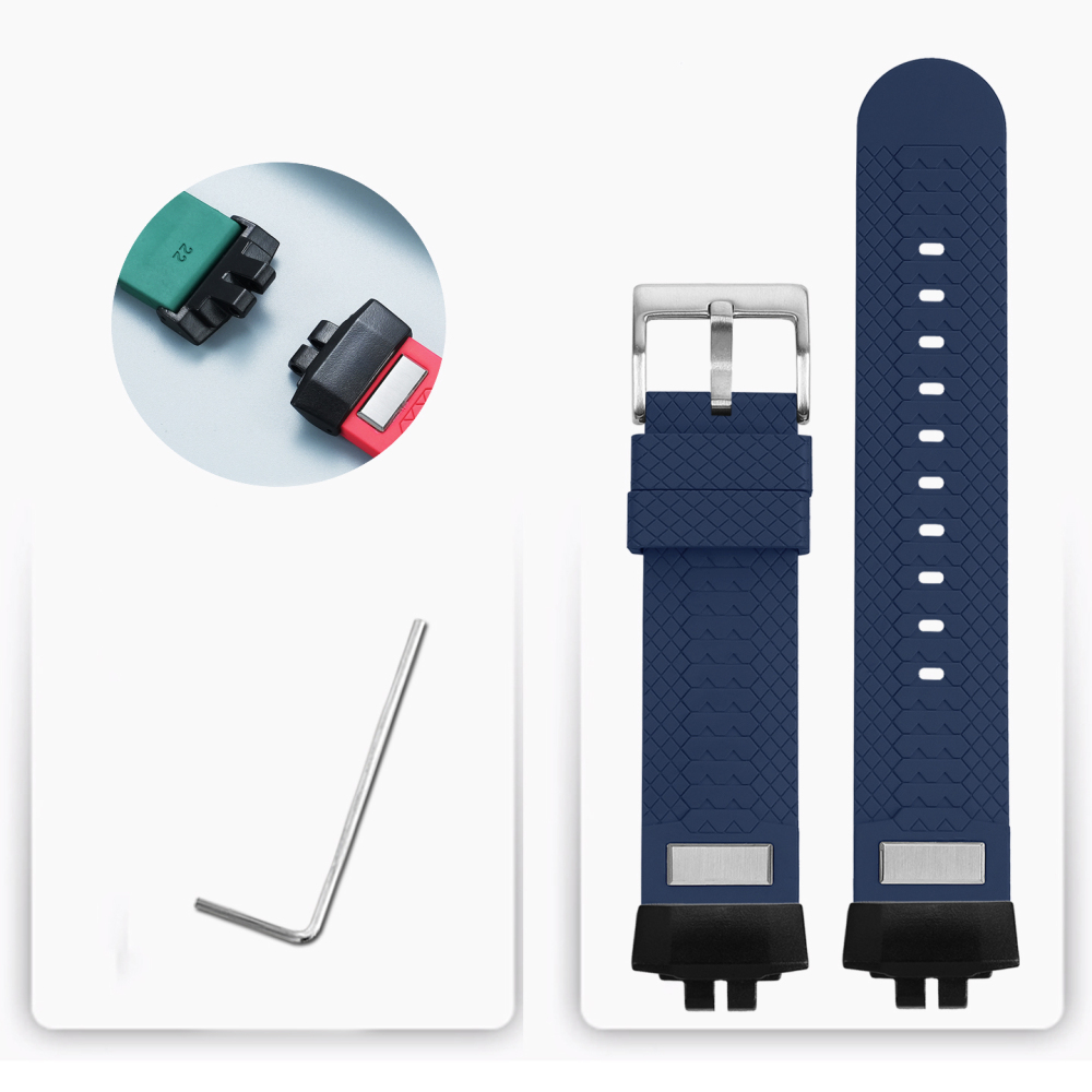 Fluoroelastomer FKM Rubber Watch Band for Casio GBD-200 G-SQUAD