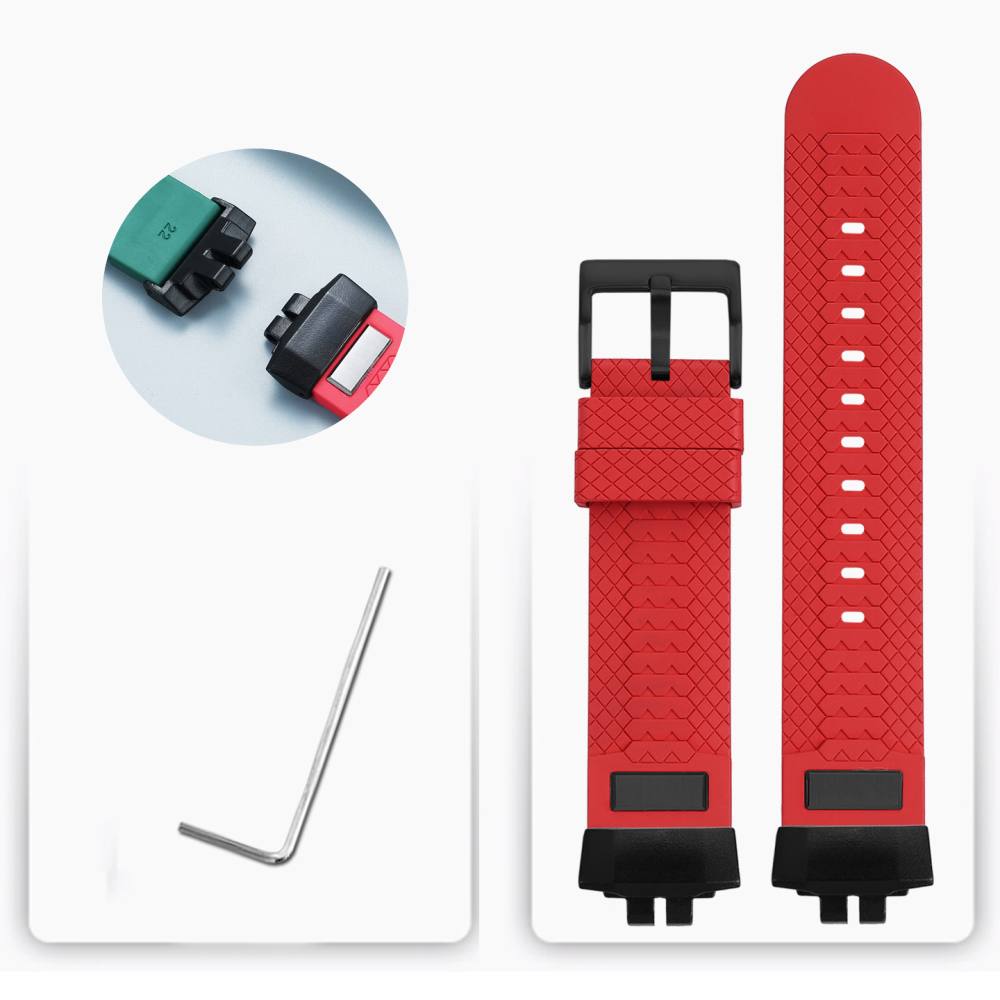 Fluoroelastomer FKM Rubber Watch Band for Casio GBD-200 G-SQUAD