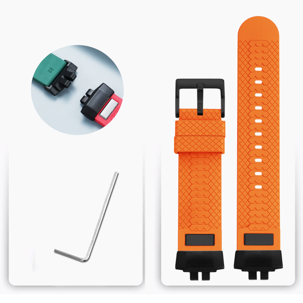 Fluoroelastomer FKM Rubber Watch Band for Casio GBD-200 G-SQUAD