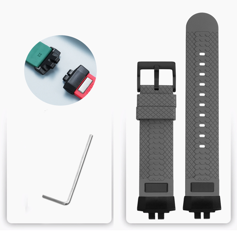 Fluoroelastomer FKM Rubber Watch Band for Casio GBD-200 G-SQUAD