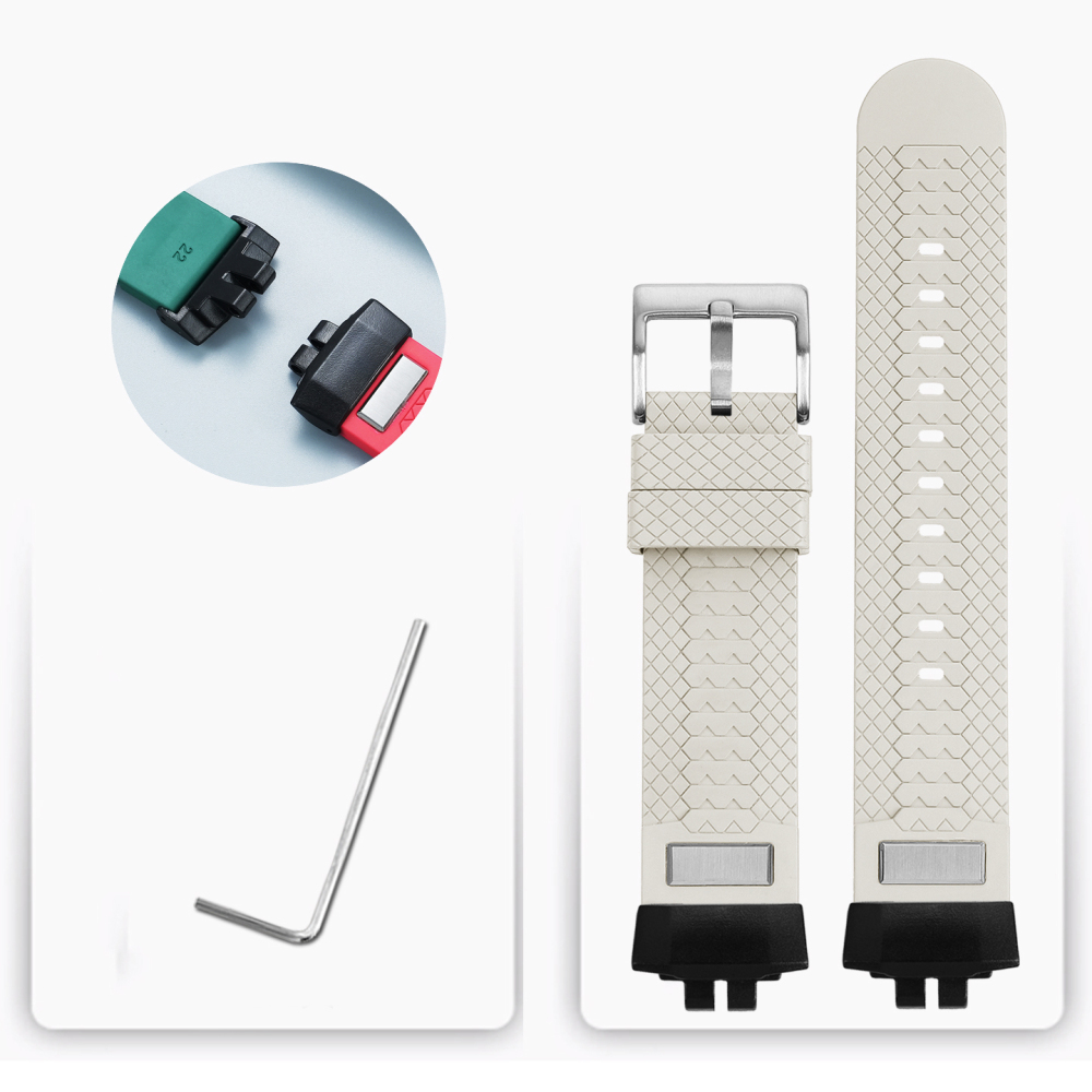 Fluoroelastomer FKM Rubber Watch Band for Casio GBD-200 G-SQUAD
