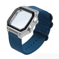 Silver Case With Black Bezel-Blue Black Buckle