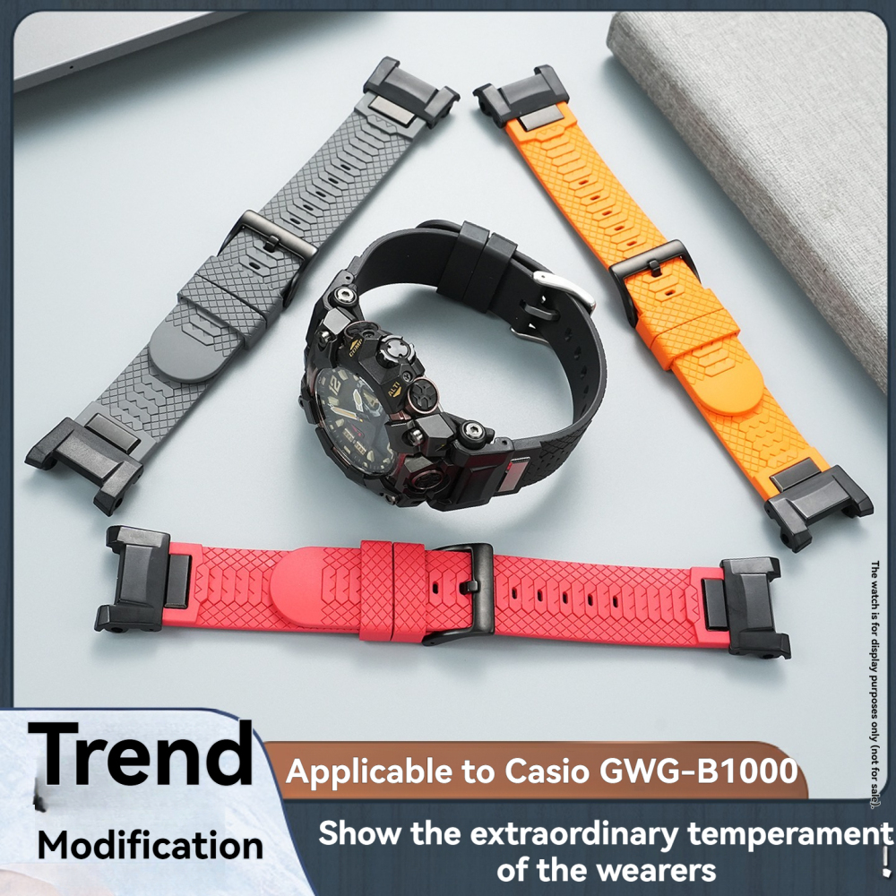 FKM Rubber Watch Band with Adapter Kit for Casio GWG-B1000 Mudmaster 3rd Gen