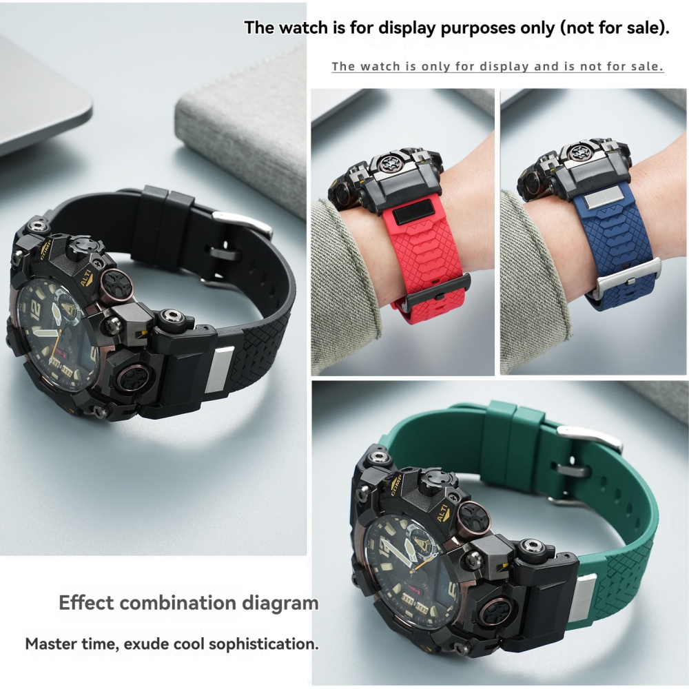 FKM Rubber Watch Band with Adapter Kit for Casio GWG-B1000 Mudmaster 3rd Gen
