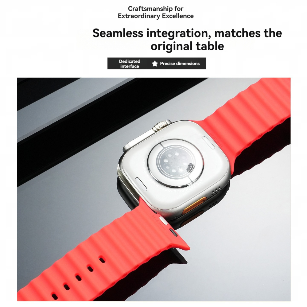 42/46mm Ocean Silicone Watch Band for Apple Watch Series 10 / Ultra / S9 / S8 / S7