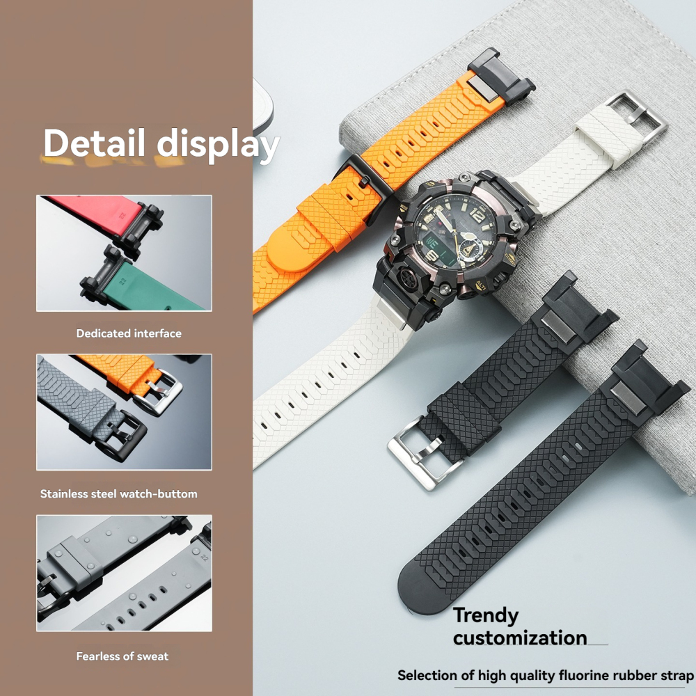 FKM Rubber Watch Band with Adapter Kit for Casio GWG-B1000 Mudmaster 3rd Gen