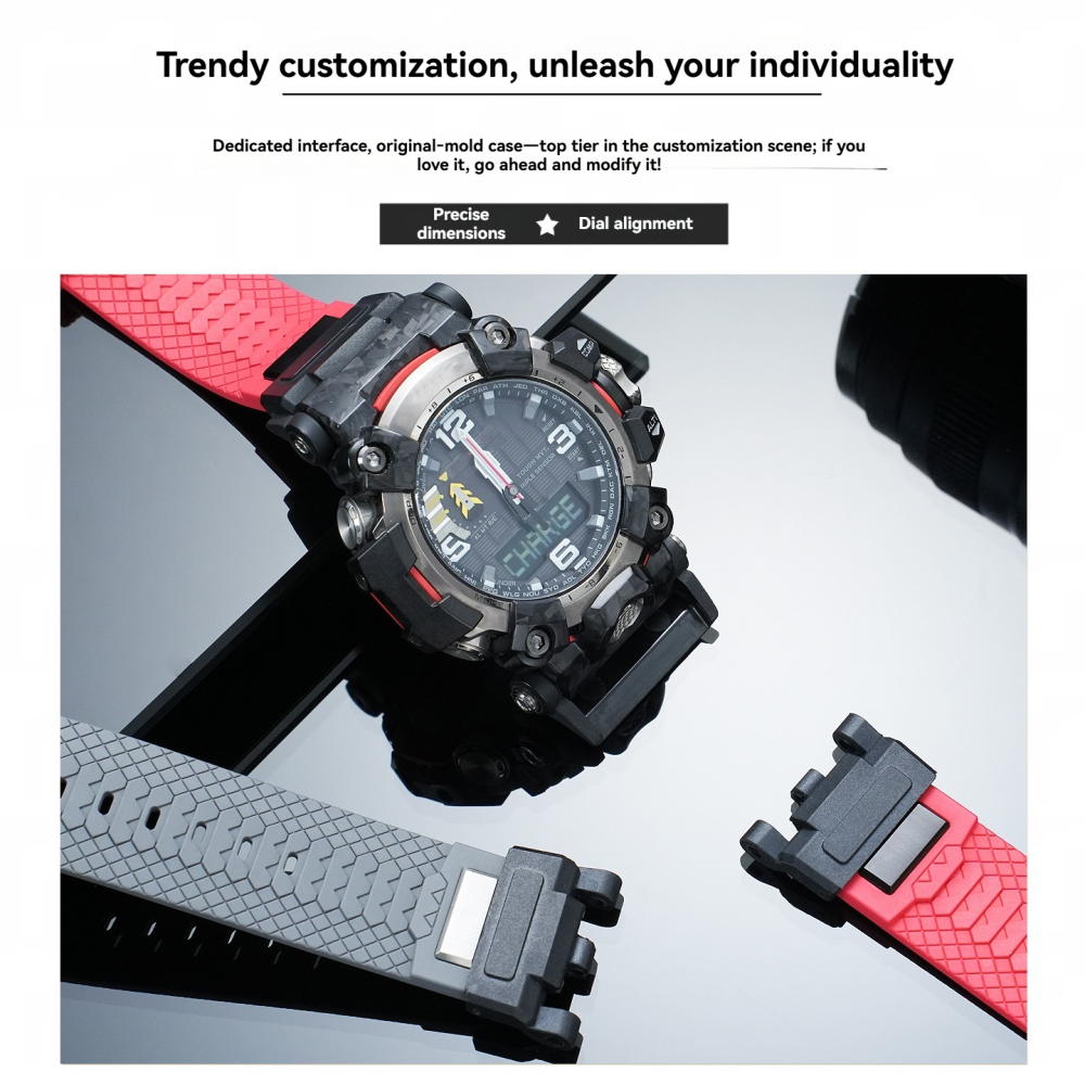 FKM Rubber Watch Band with Adapter Kit for Casio GWG-2000 Mudmaster 2nd Gen