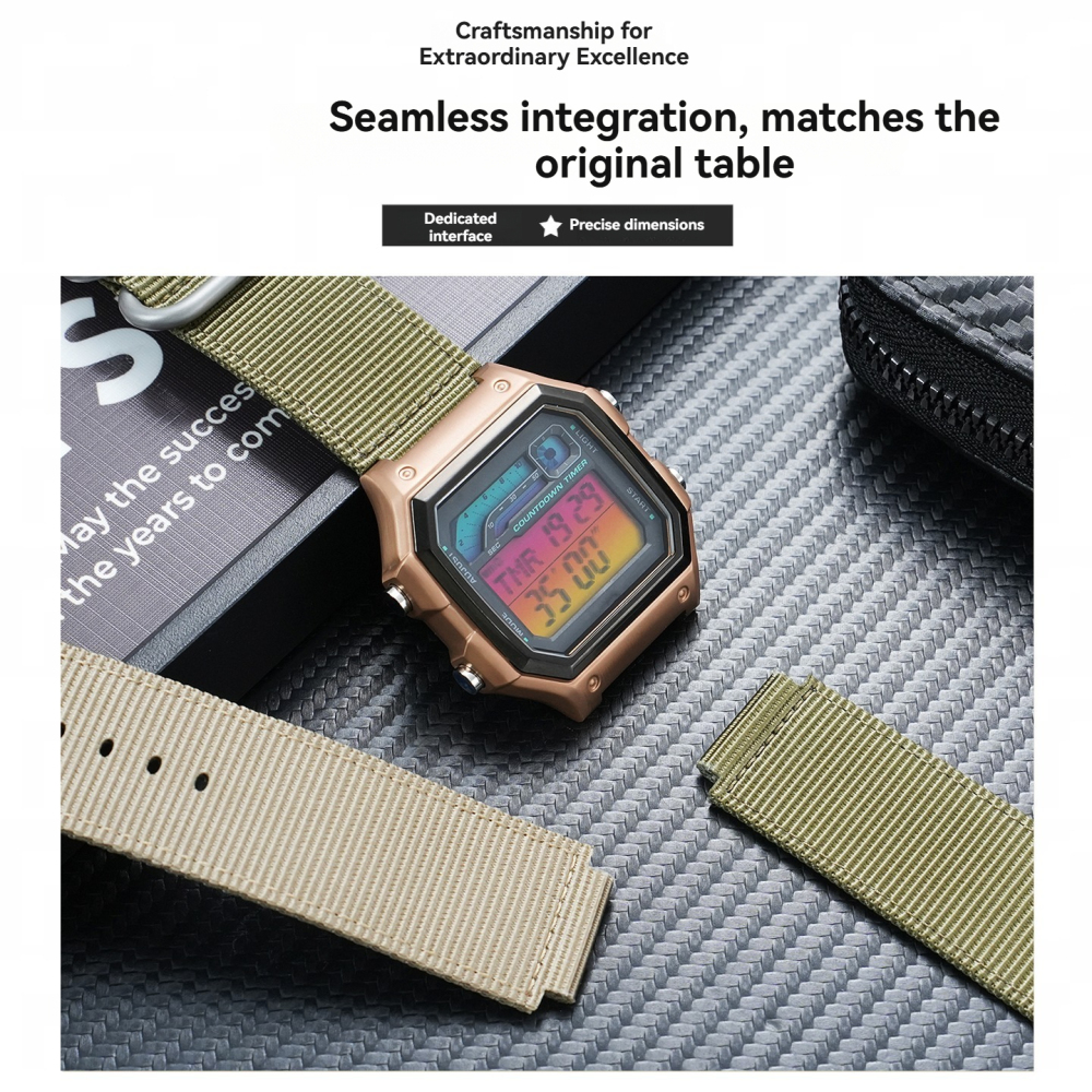 18mm Stainless Steel Case & Nylon Strap Conversion Kit for Casio WS-1700H