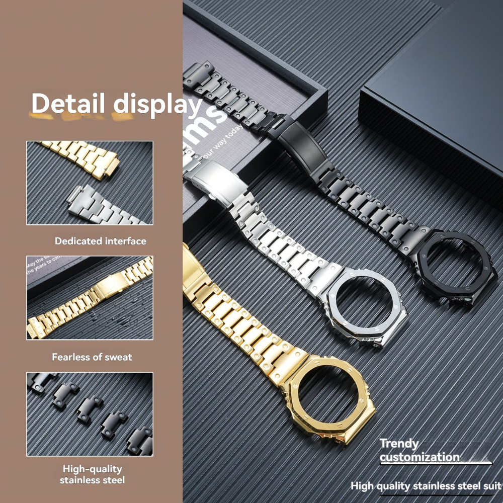 Stainless Steel Case & Bracelet Conversion Kit for Casio GA-B2100 / GA-2110 / GA-2100