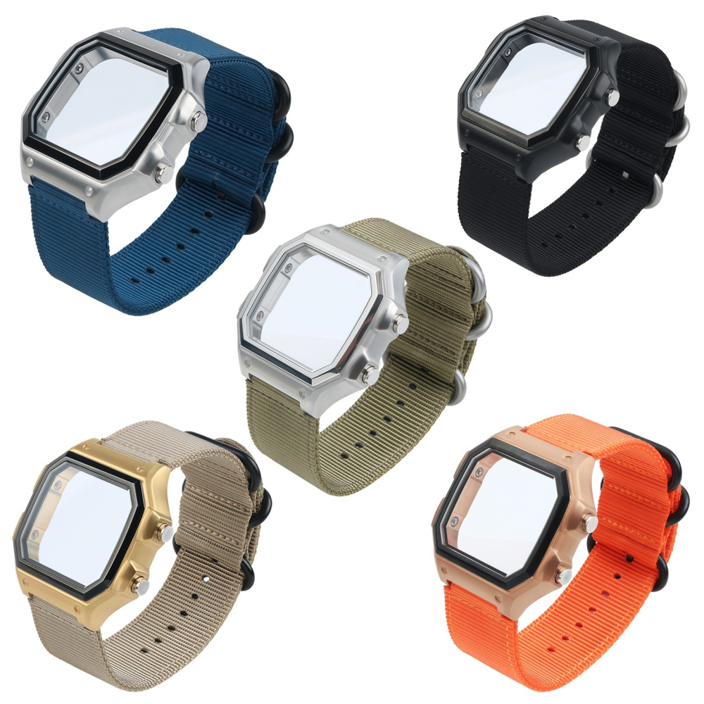 18mm Stainless Steel Case & Nylon Strap Conversion Kit for Casio WS-1700H