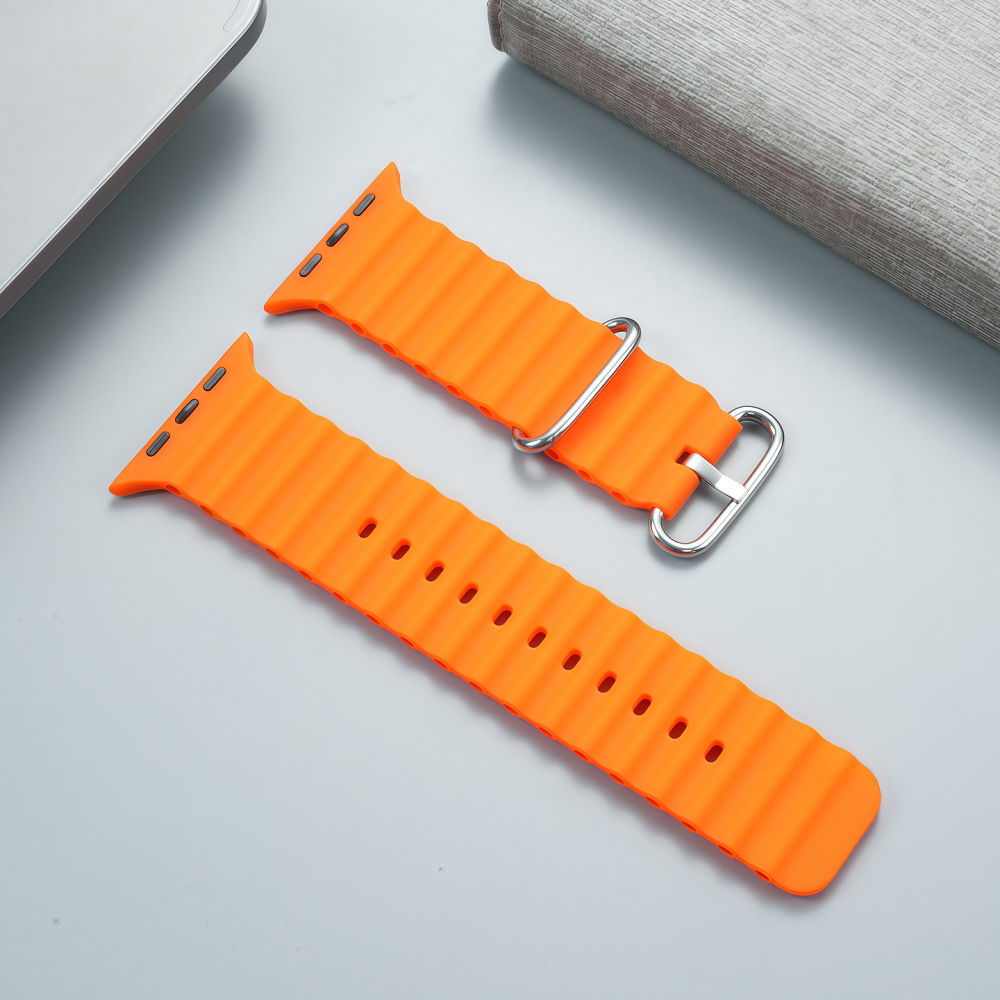 42/46mm Ocean Silicone Watch Band for Apple Watch Series 10 / Ultra / S9 / S8 / S7