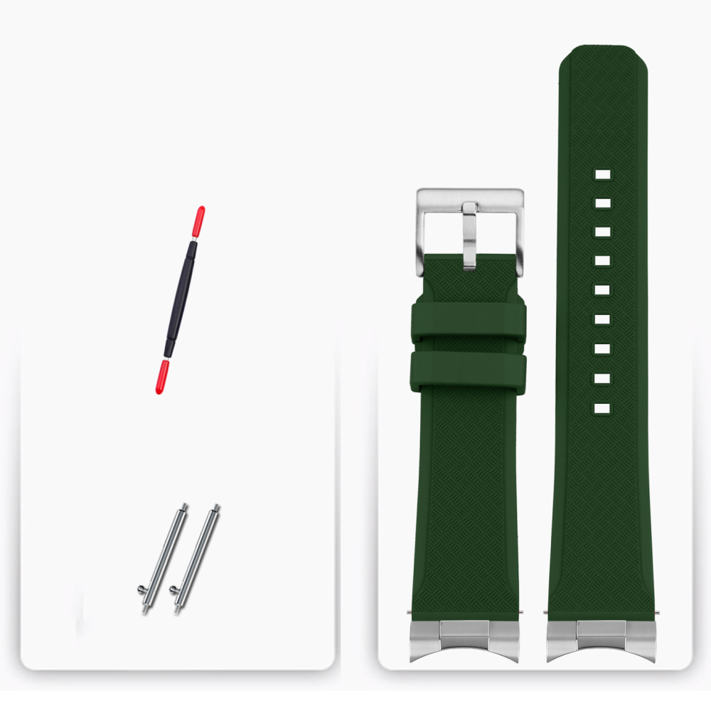 20/21/22mm Curved End FKM Rubber Watch Band for Omega Seamaster 300 / Planet Ocean 600