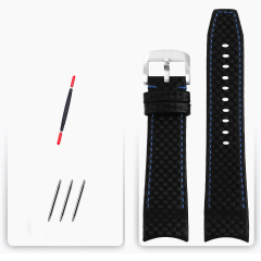 Black with blue line - Silver