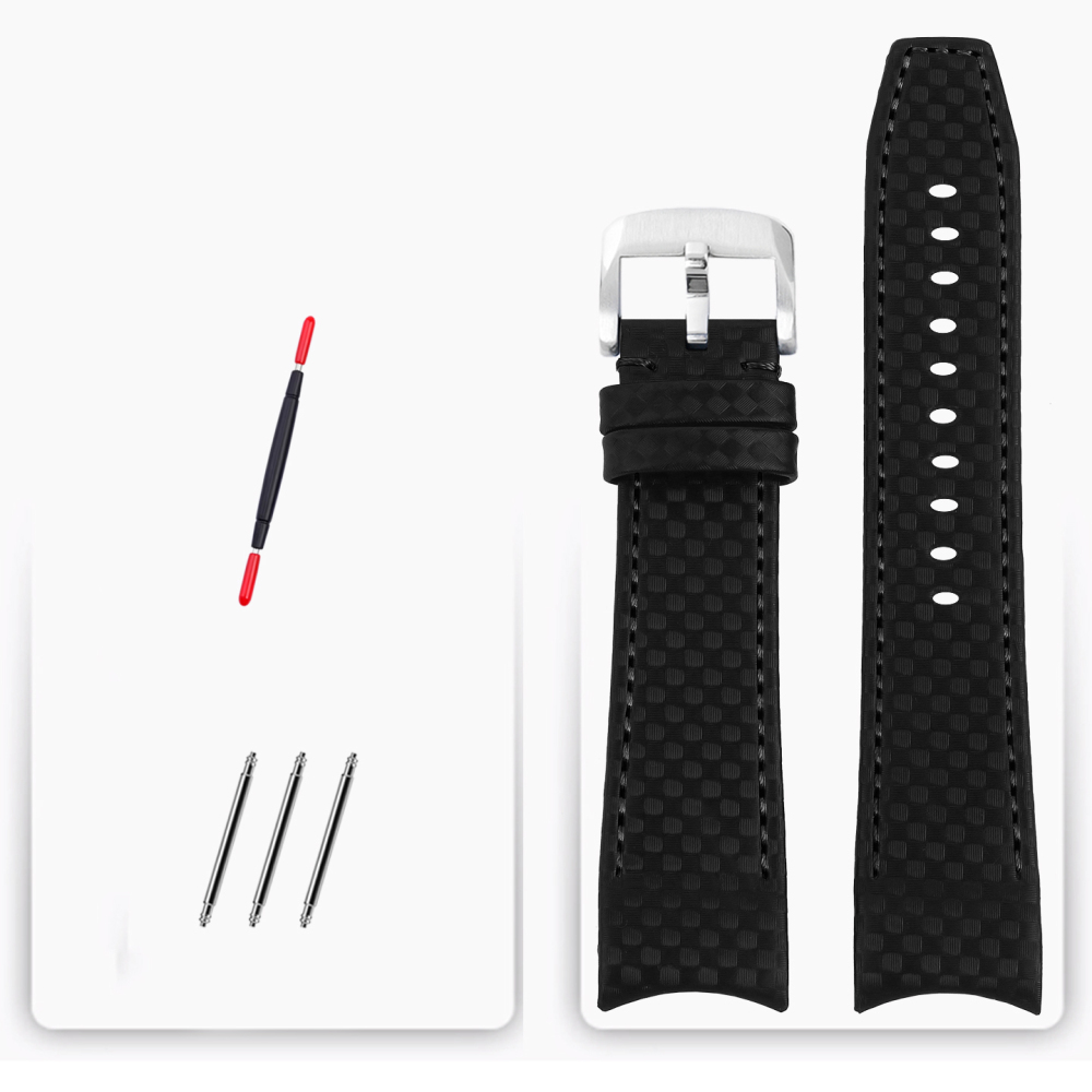23mm Curved End Genuine Leather Watch Band for Tissot PRS 516 T079.427A