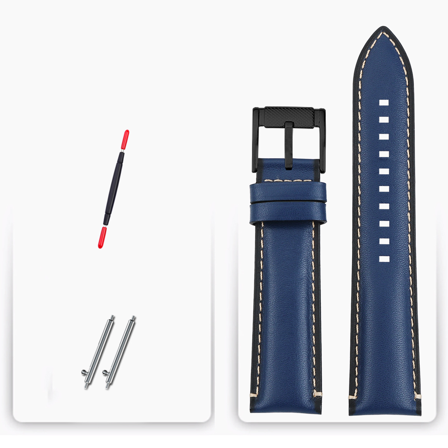 22mm Genuine Leather Watch Band for Fossil Grant FS4735 / FS4812 / ME3052 / ME3054
