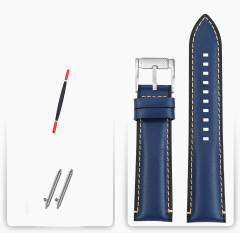 Blue with White Stitch - Silver