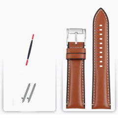 Brown with White Stitch - Silver
