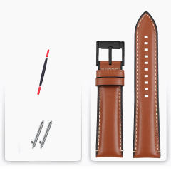 Brown with White Stitch - Black