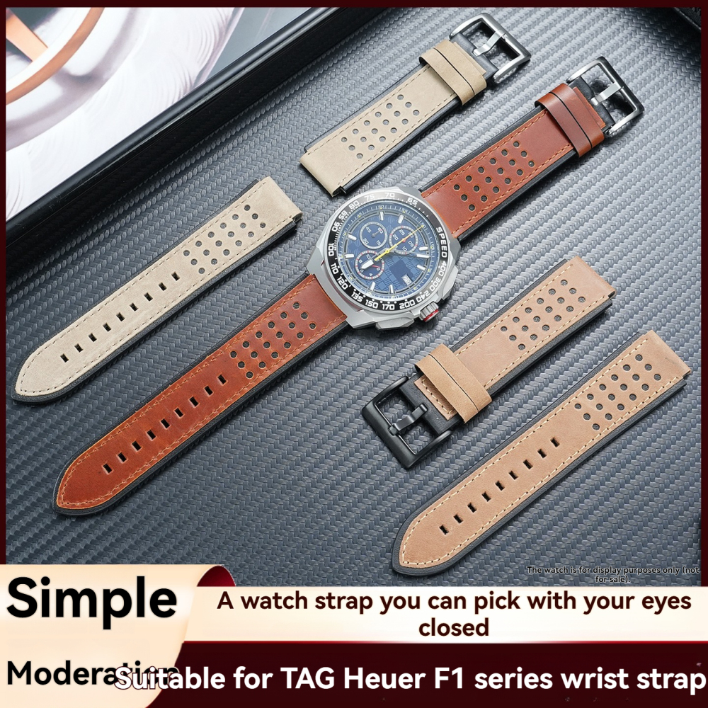 Genuine Leather Watch Band for TAG Heuer Formula 1 Red Bull CBZ2080 / CBZ2085