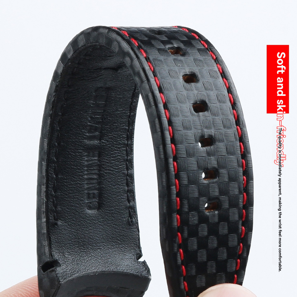 23mm Curved End Genuine Leather Watch Band for Tissot PRS 516 T079.427A
