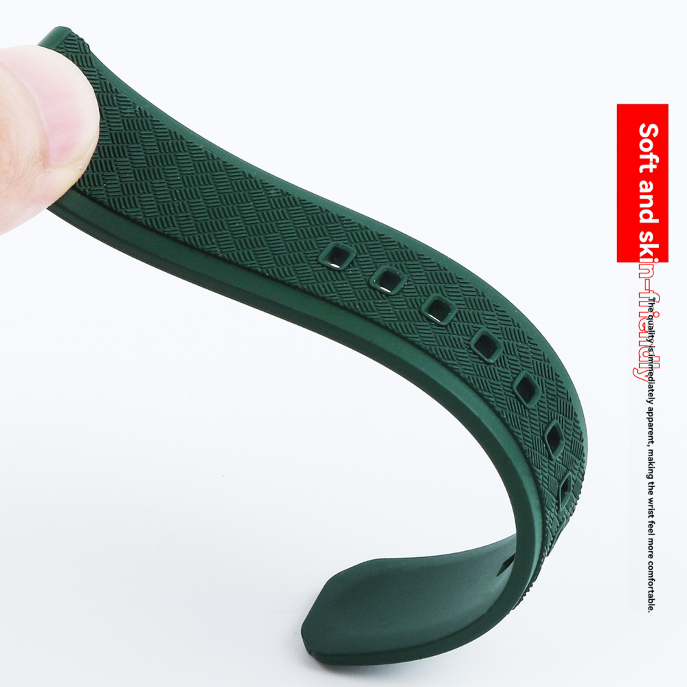 20/22mm Textured FKM Rubber Watch Band for TAG Heuer / Omega / Huawei