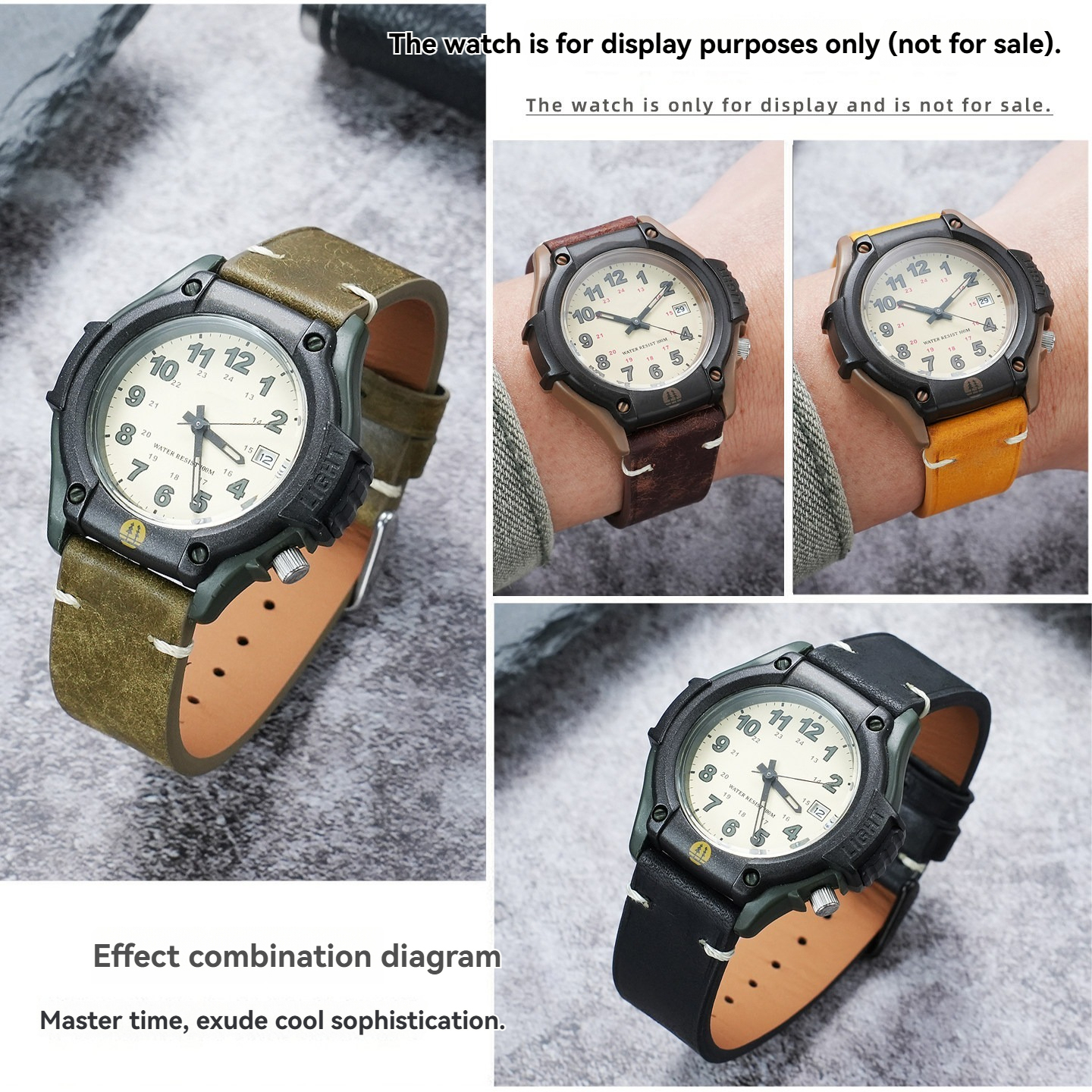 Quick Release Vintage Leather Watch Band for Casio Forester FT-500WC