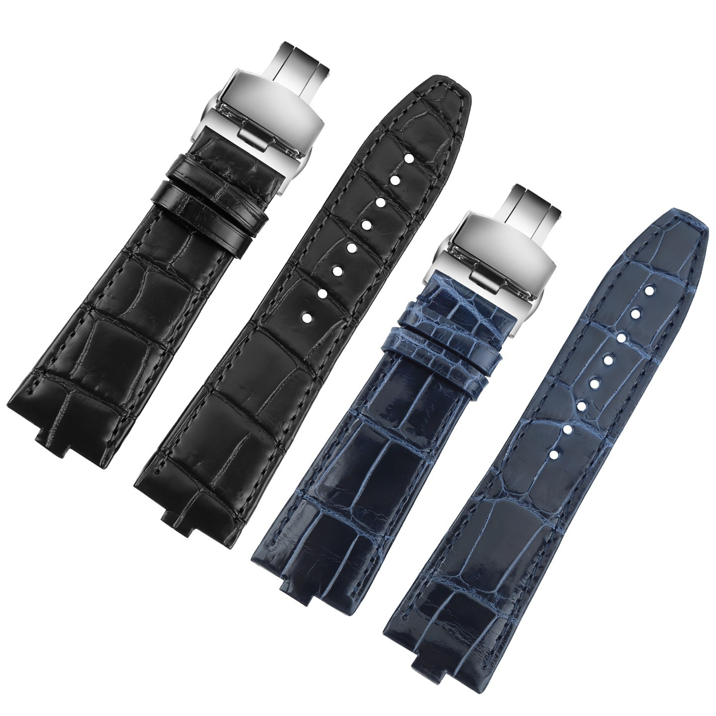 Quick Release Genuine Alligator Leather Watch Band for Vacheron Constantin Overseas 4500V / 5500V / 7900V