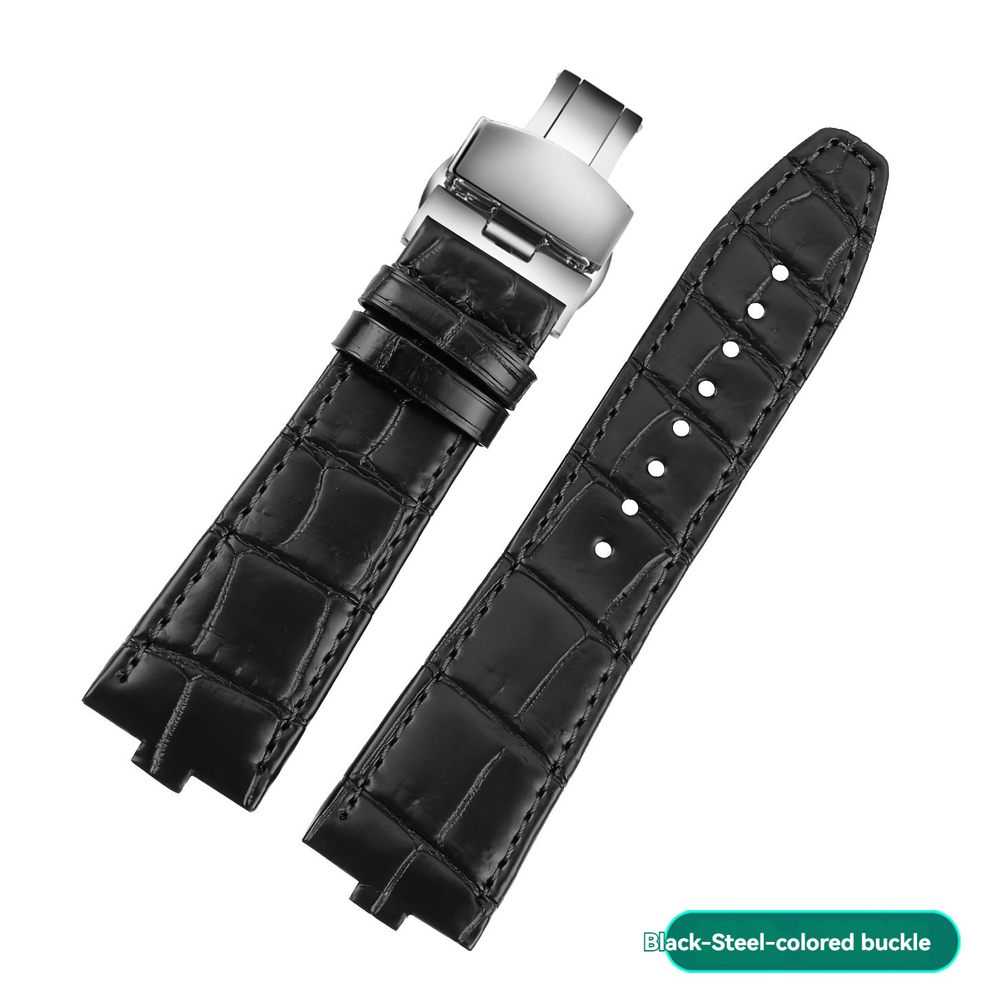 Quick Release Genuine Alligator Leather Watch Band for Vacheron Constantin Overseas 4500V / 5500V / 7900V