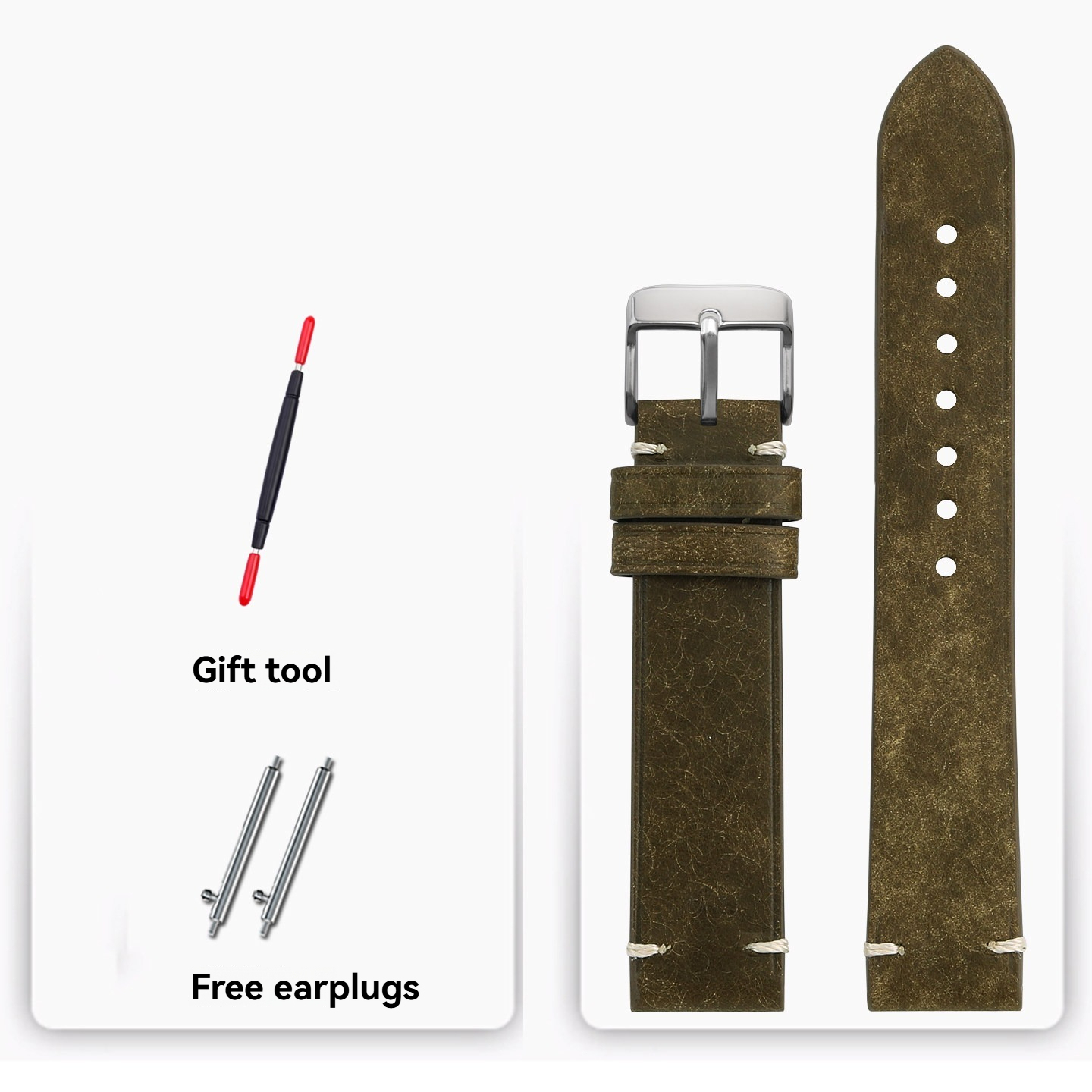 Quick Release Vintage Leather Watch Band for Casio Forester FT-500WC